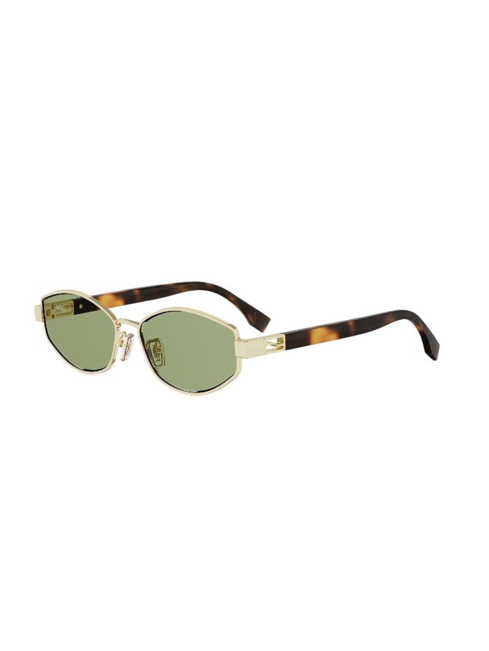 New FENDI Women's Sunglasses Metal Frame BAGUETTE FE40216U 30N 56 gold Geometric
